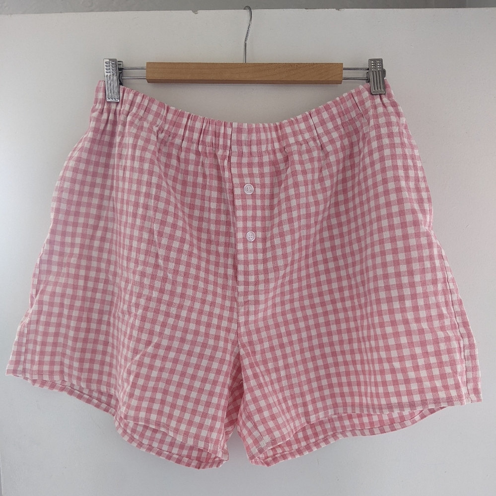 Pink Gingham Checkered Boxer Shorts